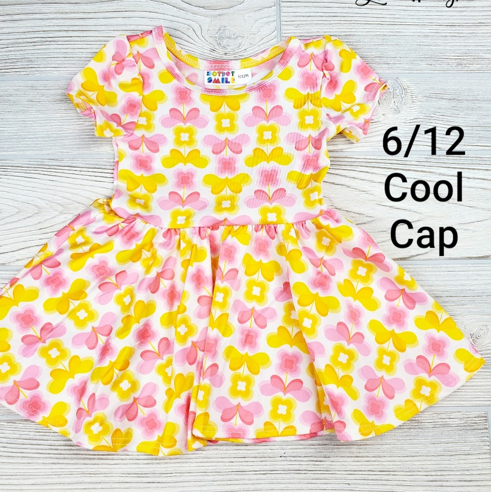 Kids Floral Dress - Pink and Yellow